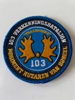 Mooie Badge Geborduurd 103 Verkenningsbataljon, Verzamelen, Militaria | Algemeen, Embleem of Badge, Nederland, Landmacht, Verzenden