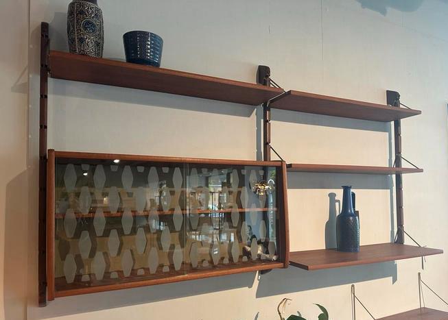 Zeldzaam Vintage Noors Ergo Wandsysteem John Texmon, Huis en Inrichting, Kasten | Wandmeubels, Zo goed als nieuw, 100 tot 150 cm