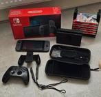 Nintendo Switch versie 2 incl. 6 spellen en extra's, Ophalen, Zo goed als nieuw, Switch 2019 Upgrade, Met games
