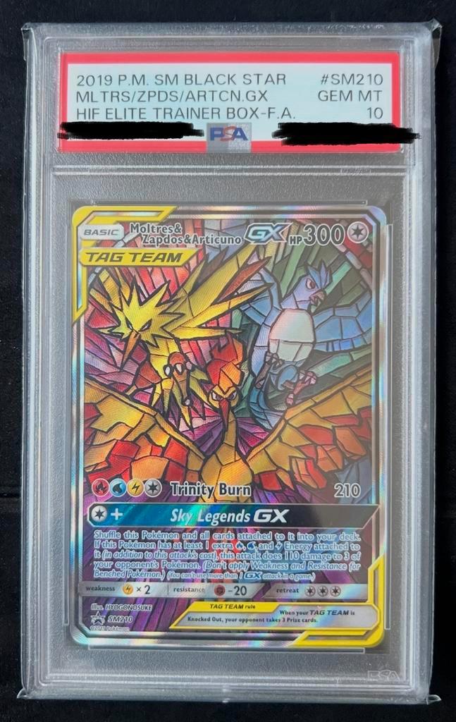 Moltres & Zapdos & Articuno GX PSA 10, Hobby en Vrije tijd, Verzamelkaartspellen | Pokémon, Zo goed als nieuw, Ophalen