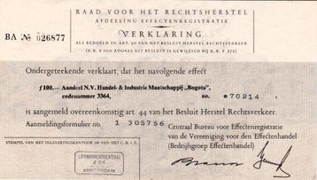 RAAD VOOR HET RECHTSHERSTEL VERKLARING beschikbaar voor biedingen