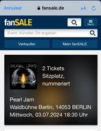 2 tickets Pearl Jam Berlijn 3 juli, Juli, Twee personen