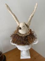 Brocante grote papier maché vogel/ kerst met kransje, Ophalen