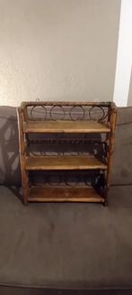Vintage Rotan Bamboe Wandrekje, Gebruikt, Ophalen of Verzenden, Hout, 5 tot 15 flessen
