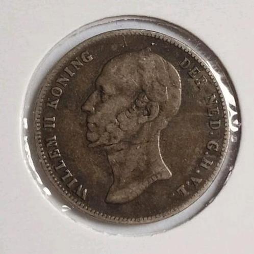 Fraaie Zilveren Halve (1/2) Gulden 1848 Willem II, Postzegels en Munten, Munten | Nederland, Losse munt, ½ gulden, Koning Willem II