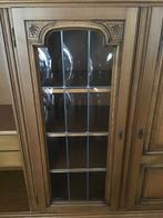 kast 6 deuren 2x glas bol in lood eiken +boeken D, Ophalen of Verzenden