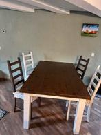 Eettafel 180x100 met stoelen, Ophalen, Gebruikt, 50 tot 100 cm, 150 tot 200 cm