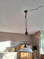Retro Hanglamp met Katrol, Huis en Inrichting, Lampen | Hanglampen, Gebruikt, Ophalen of Verzenden, Glas, 75 cm of meer