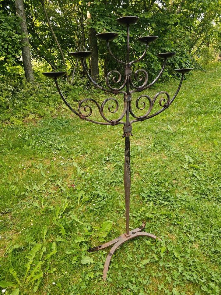 Gietijzeren Kandelaar - Handgemaakt & Groot, Antiek en Kunst, Antiek | Kandelaars, Overige materialen, Ophalen