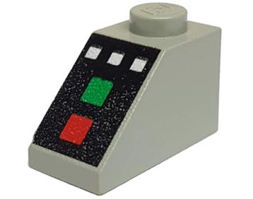 Lego Light Gray Slope 45 2 x 1 with 3 White Buttons, Red and beschikbaar voor biedingen