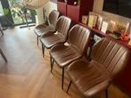 Set van 4 bruine eetkamerstoelen, Huis en Inrichting, Ophalen, Bruin, Zo goed als nieuw, Vier