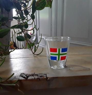 Borrelglas - shotglas - groningse groninger vlag - groningen beschikbaar voor biedingen
