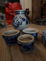 Antieke Waterkan & Kommen - Blauw Decor, Ophalen of Verzenden