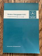 Mercedes Werkplaatshandboek Solex Carburateur 1978, Ophalen of Verzenden