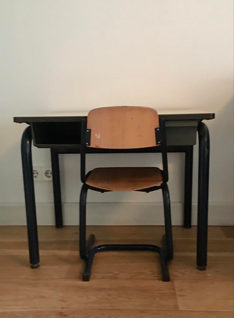 Vintage Schoolbank / Kinderbureau, Kinderen en Baby's, Kinderkamer | Tafels en Stoelen, Ophalen, Gebruikt, Tafel(s) en Stoel(en)