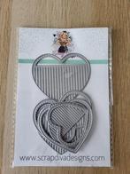 Scrap Diva Designs Metal Dies Fringed Hearts Bundle, Verzenden, Zo goed als nieuw, Frame of Mal, Overige merken