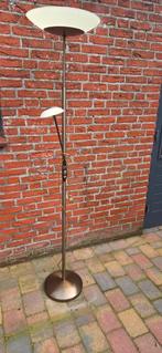 Koperkleurige Staande Leeslamp met Dimmer & Reserve Glas, Huis en Inrichting, Ophalen