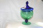 Glazen bokaal blauw groen, Antiek en Kunst, Verzenden