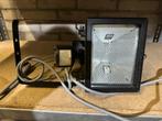 Bouwlamp met sensor, Ophalen of Verzenden, Gebruikt, 50 tot 200 watt, Lamp met armatuur