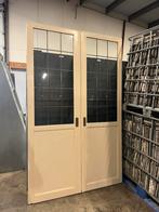 Set oude ensuite / schuifdeuren glas in lood 234 x 147