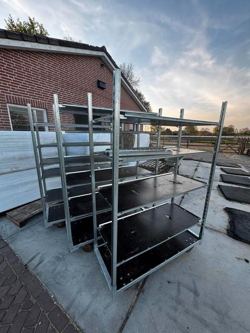 Deense kar met 4 liggers (2 stuks), Huis en Inrichting, Kasten | Stellingkasten, Zo goed als nieuw, Ophalen