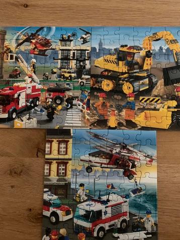 Puzzel 3 x49 stukjes Lego City grote voertuigen beschikbaar voor biedingen