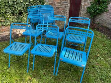 10 x Bistrostoelen Stoelen Klapstoelen Blauw stevig Vrolijk