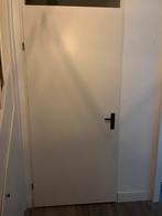 Witte toilet binnendeur inclusief zwart beslag, Doe-het-zelf en Verbouw, 80 tot 100 cm, Binnendeur, Ophalen of Verzenden, Zo goed als nieuw