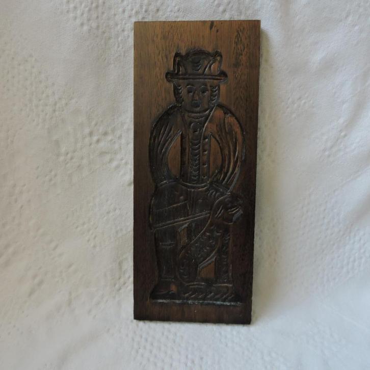 Koekplank 33 cm speculaasplank jager man met hond, Antiek en Kunst, Antiek | Keukenbenodigdheden, Ophalen of Verzenden