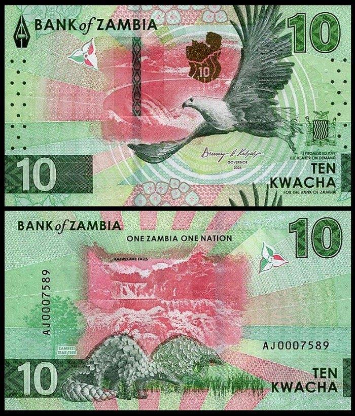 Zambia 2024, de 4 allernieuwste bankbiljetten (UNC), Postzegels en Munten, Bankbiljetten | Afrika, Setje, Zambia, Verzenden