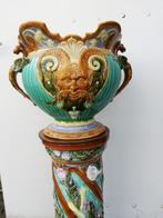 Art nouveau cachepot op zuil, Nimy Mouzin Lecat 118cm, Antiek en Kunst, Ophalen