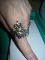 Ring Zilver Metaal Beer met Kroon Apart model verstelbaar, Sieraden, Tassen en Uiterlijk, Ringen, Nieuw, Dame of Heer, Zilver