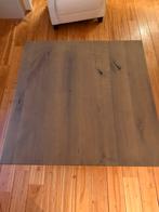 Houten Tafel met Wit Onderstel - 90x90 cm, Ophalen, Gebruikt, 100 tot 150 cm, 50 tot 75 cm