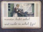 Oude schoolplaat leesplaat “ Moeder bakt Schol “, Ophalen of Verzenden, Aardrijkskunde