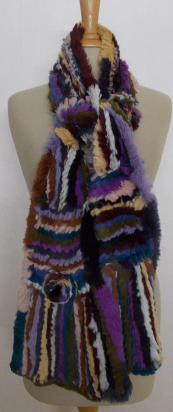 Aparte zachte en warme konijnenbont kleurtjes sjaal beschikbaar voor biedingen