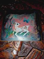 Vintage koperen emaille MCM Sagitta Holland kistje, Antiek en Kunst, Antiek | Koper en Brons, Ophalen of Verzenden