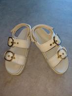 Stradivarius Sandalen Crème/Goud - Maat 40 ZGAN, Beige, Zo goed als nieuw, Stradivarius, Sandalen of Muiltjes