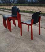 Set 4 Italiaans design stapelstoel TYPY 1990s, Ophalen, Zwart, Zo goed als nieuw, Metaal