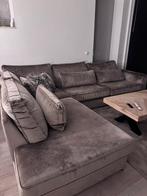 Velvet hoekbank taupe, Ophalen of Verzenden, Gebruikt, Stof, Velvet