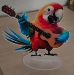 Papegaai op Standaard met Gitaar - Decoratief Beeld, Antiek en Kunst, Ophalen of Verzenden