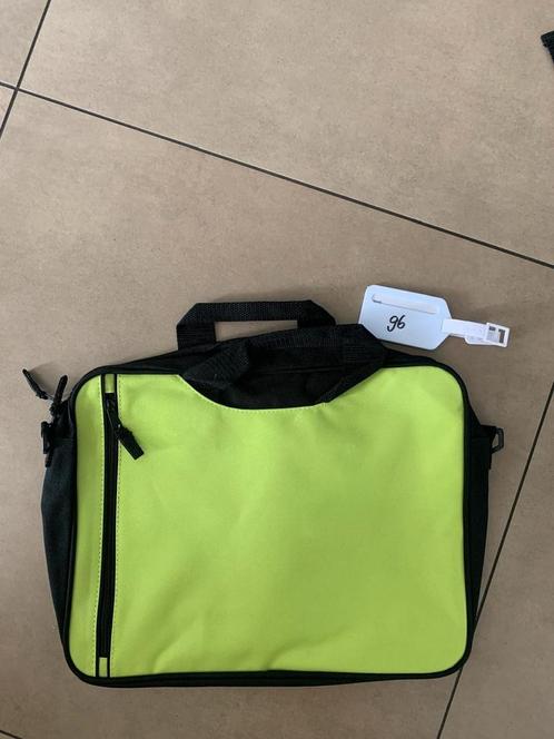 Aktentas zwart/lime groen met 1 rits, Computers en Software, Laptoptassen, Nieuw, Ophalen