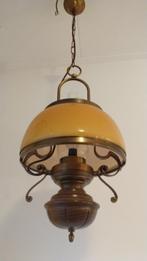 Space Ace Mushroom Hanglamp Amber Glass Jaren 70, Huis en Inrichting, 50 tot 75 cm, Vintage, Ophalen of Verzenden, Zo goed als nieuw
