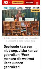 Oproep! Doneer kaarsvet bij de plantenbieb in Mijdrecht, Overige materialen, Gebruikt, Overige kleuren, Ophalen of Verzenden