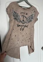 Angel wings T-shirt , maat 38, Maat 38/40 (M), Moni Calo, Bruin, Ophalen of Verzenden