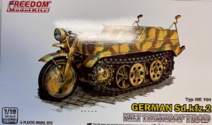 Coelianmodels, F M K, 16001, Kettenkrad Sd.2, 1/16, € 54,99, Hobby en Vrije tijd, Modelbouw | Auto's en Voertuigen, Nieuw, Tank