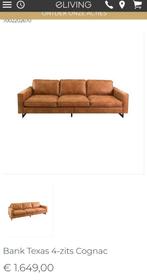 3,5 zits bank cognac Stoer Texas, Huis en Inrichting, Banken | Bankstellen, Ophalen, Zo goed als nieuw, 75 tot 100 cm