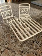 Vintage poppenhuis miniatuur bistro's stoel tafel metaal, Huis en Inrichting, Woonaccessoires | Krantenbakken en Lectuurbakken