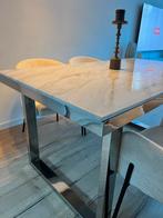 Marmer eettafel 160x90, Huis en Inrichting, Tafels | Eettafels, Ophalen, Overige materialen, Marmer, Vierkant