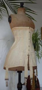 Antieke Victoriaanse  Corset met Jarretels, Antiek en Kunst, Ophalen of Verzenden, Dames