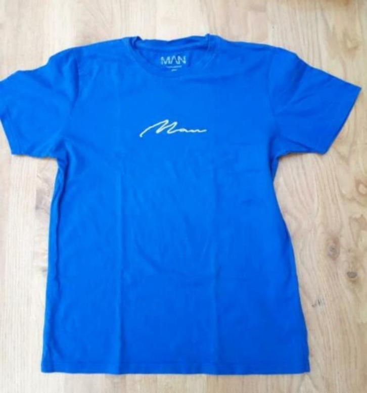 Boohooman t shirt. Maat M, Kleding | Heren, T-shirts, Zo goed als nieuw, Maat 48/50 (M), Blauw, Ophalen of Verzenden